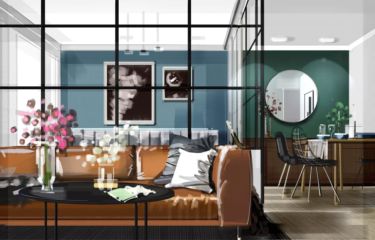 sketchbook室内电脑手绘教程skb笔刷ps笔刷家具模块软件素材