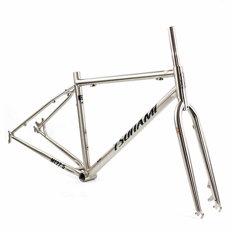 tsunami海啸520拉丝银色铬钼钢架26 27.5寸650b 山地车钢架 车架