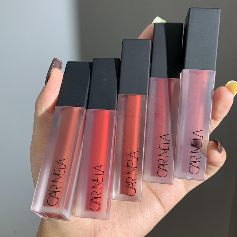 卡梅拉口红04天鹅绒哑光豆沙色唇泥女雾面唇釉carmela化妆师专用