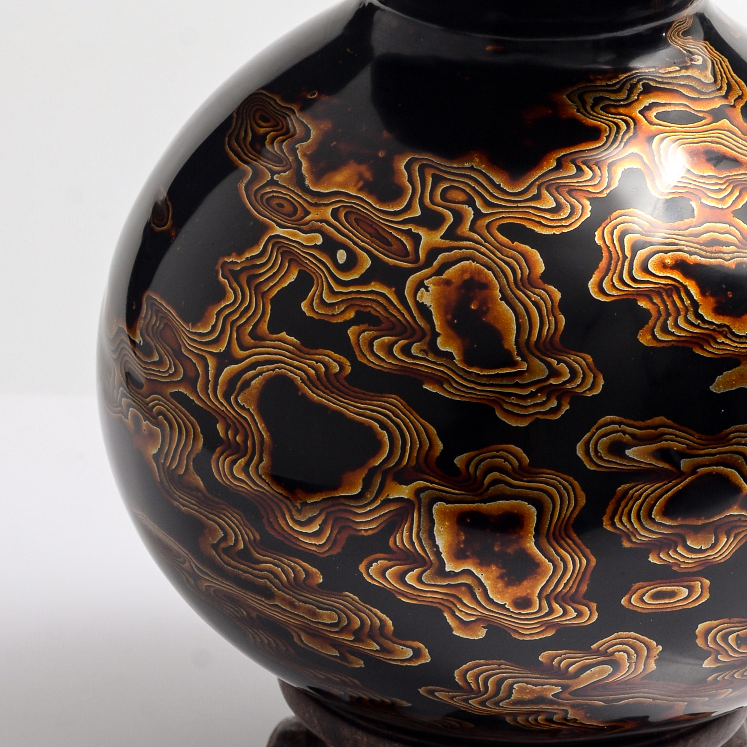 大号大漆葫芦云纹犀皮漆器陈设摆件非遗手工漆器