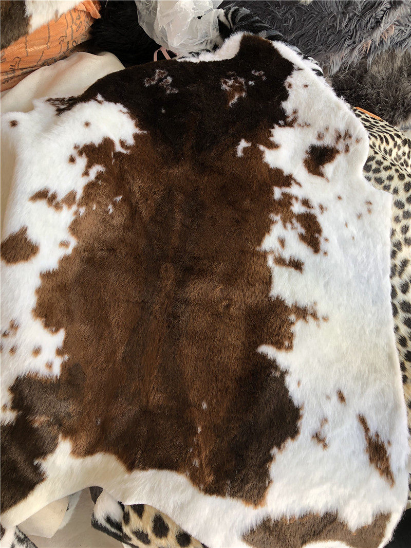 外贸瑕疵处理条纹斑马黑白奶牛豹纹动物皮毛地毯