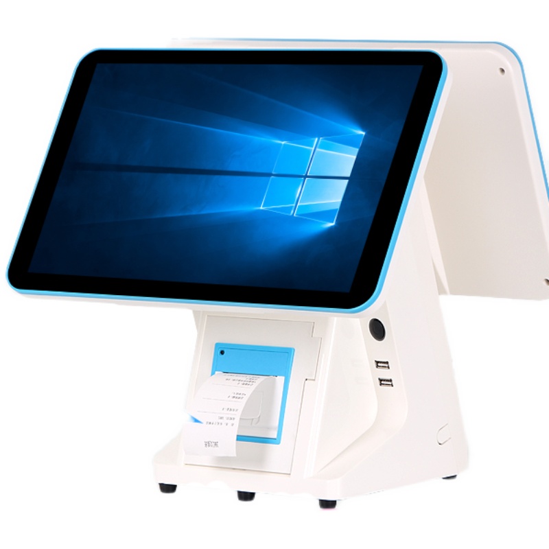 触摸双屏收银机一体机烟草pos收款机餐饮超市便利店收款机