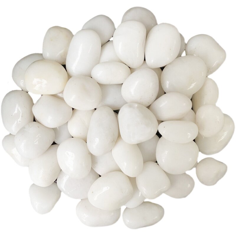 50斤白色抛光鹅卵石庭院花园铺路铺地大小小石头其它园艺用品