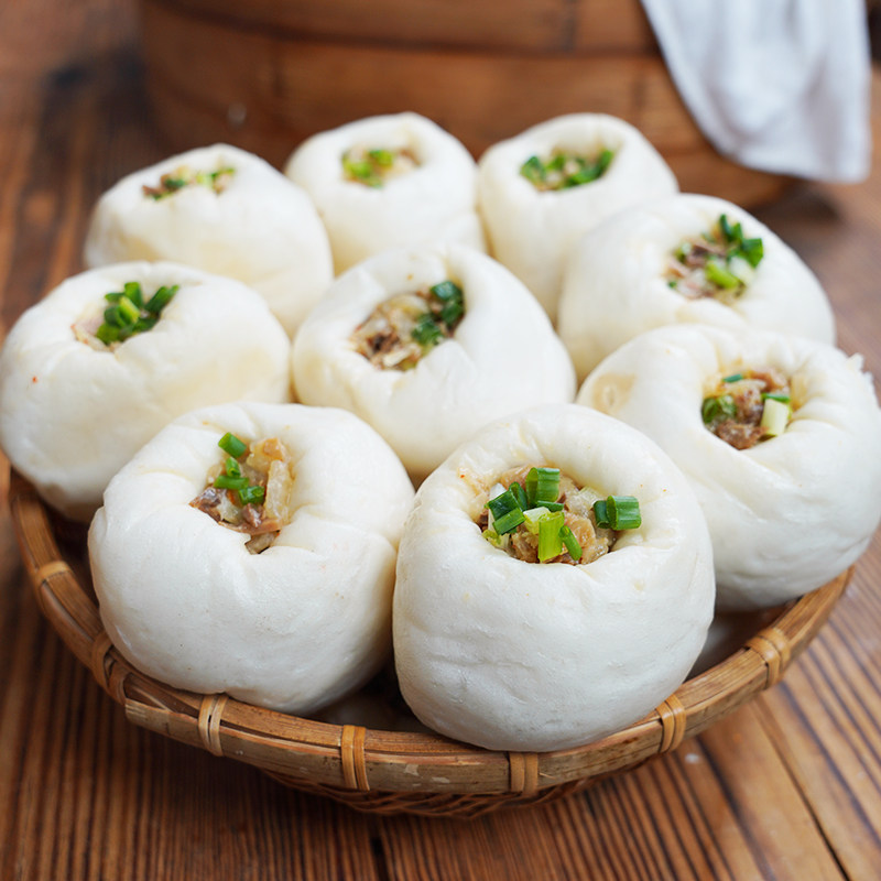 龙游特色小吃葱花馒头衢州特产农家手工自制包点