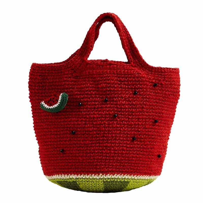 麻线百搭手提包手提编织棉麻女包休闲撞色拼接通用款女包