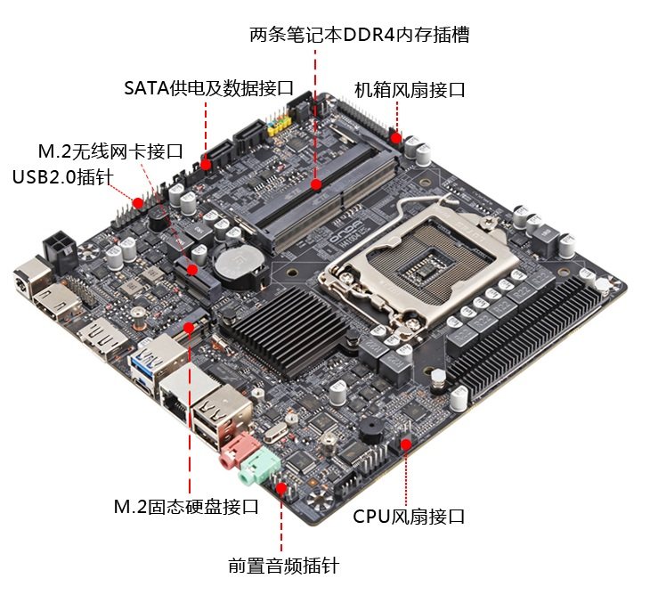 昂达h410d4ipcjwh410iitx十代i3i54k迷你主板lvds主板
