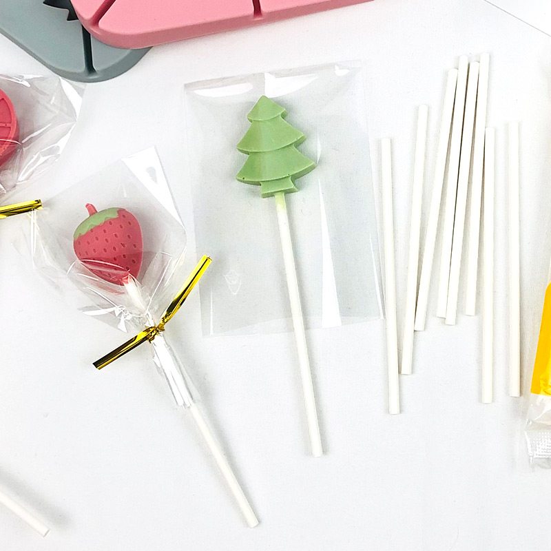 棒棒糖烘焙棒棒糖纸糖果包装木浆彩色白色纸棒点心包装盒
