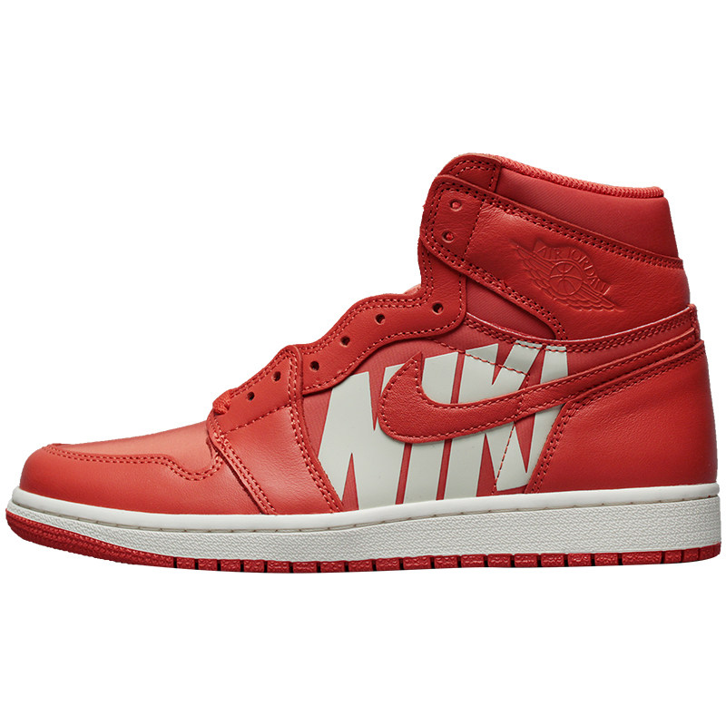 哄哄airjordanretrohighogaj1橘色弹幕文字篮球鞋