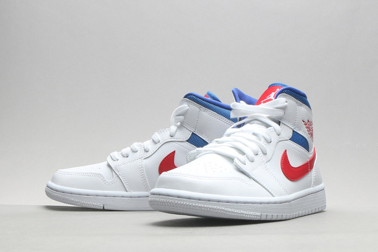 哄哄airjordan1midaj1白蓝红爱国者篮球球鞋bq6472164篮球鞋