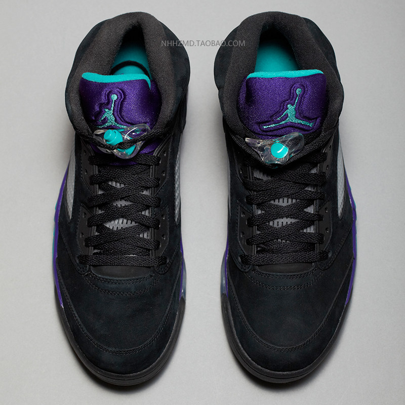 哄哄airjordanaj5黑葡萄防滑耐磨篮球球鞋136027007篮球鞋