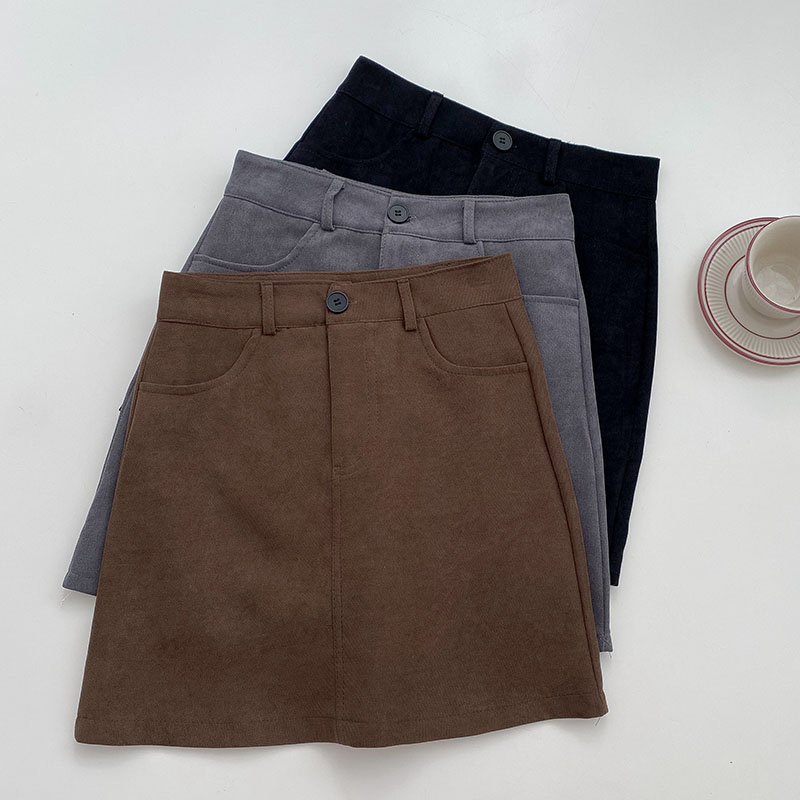 纯色高腰半身裙夏季2021年新款女装韩版超火百搭防走光气质a字裙