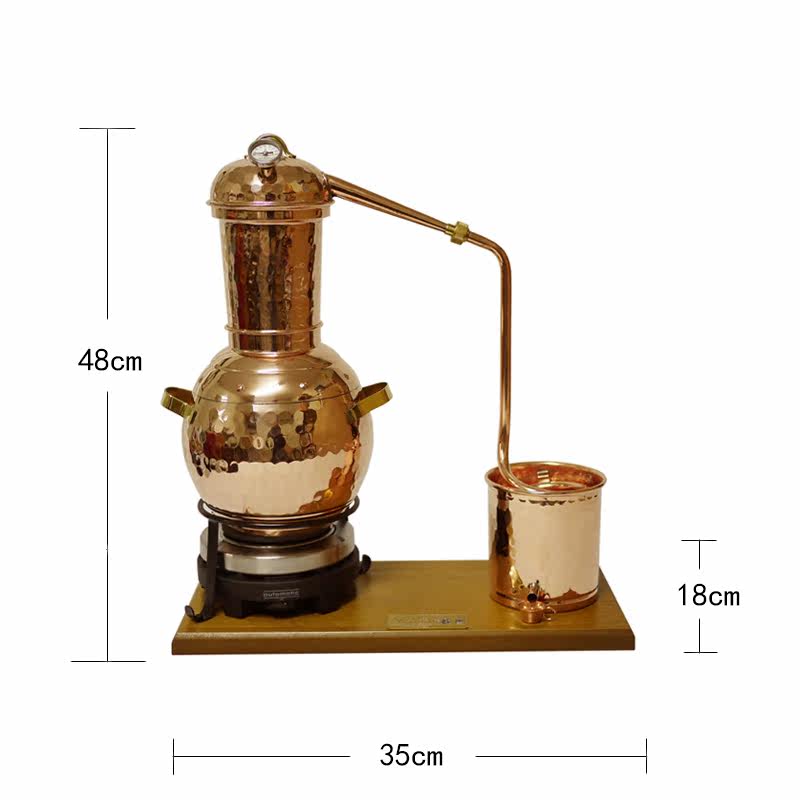 hbea 纯铜手工蒸馏器2.5l 精油 纯露 蒸馏器 4195.1e