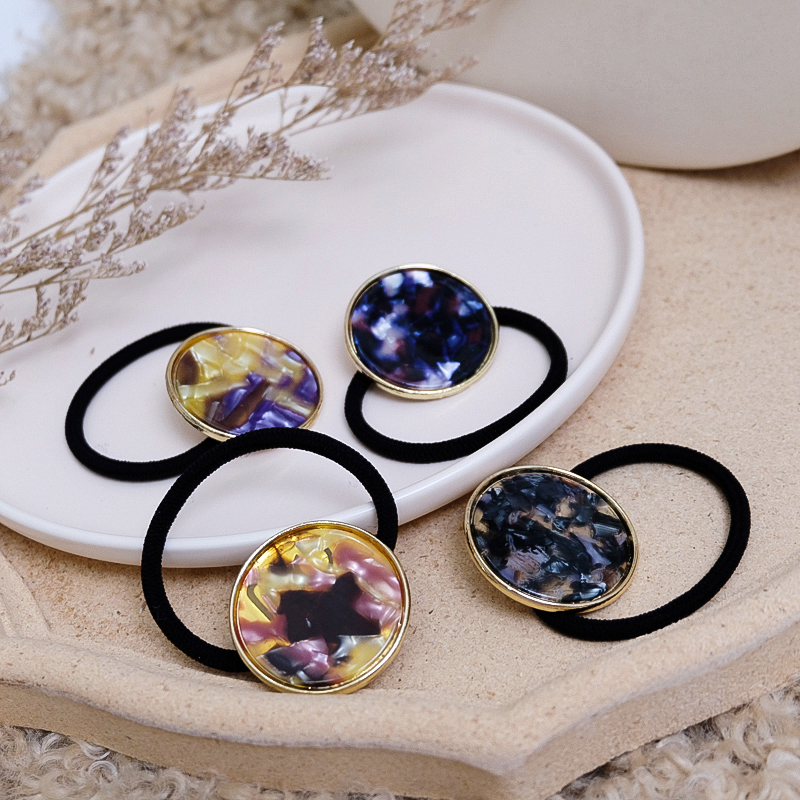 熙熙流行醋酸板材chic韩国东大门简约圆形发圈发发饰