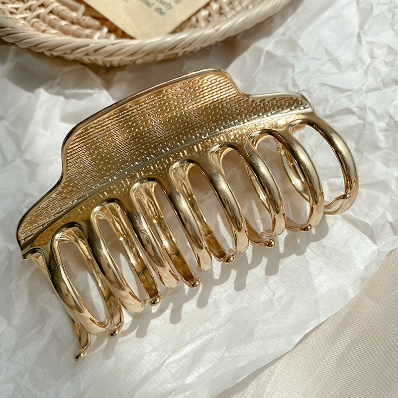 熙熙酱韩国别致简约大小号法式金属百搭冷淡风抓头发抓夹发夹合金