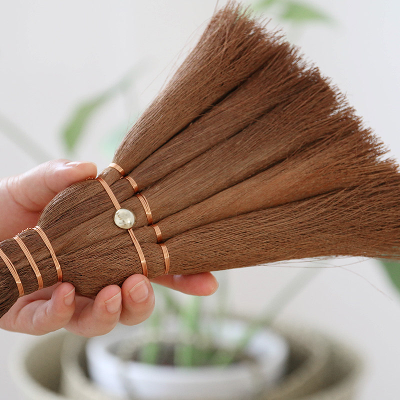 艺之之初天然棕榈扫帚鬃毛笤帚植物无静电木地板扫把