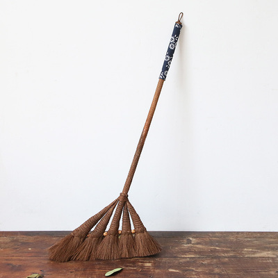 家用之初手工棕丝单个扫地笤帚扫帚木地板软毛宽头扫把