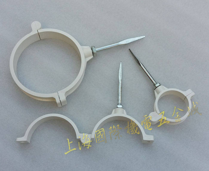 中财d50-110mmpvc-u排水管卡带钉 pvc管卡子 中财管道配件 固定卡