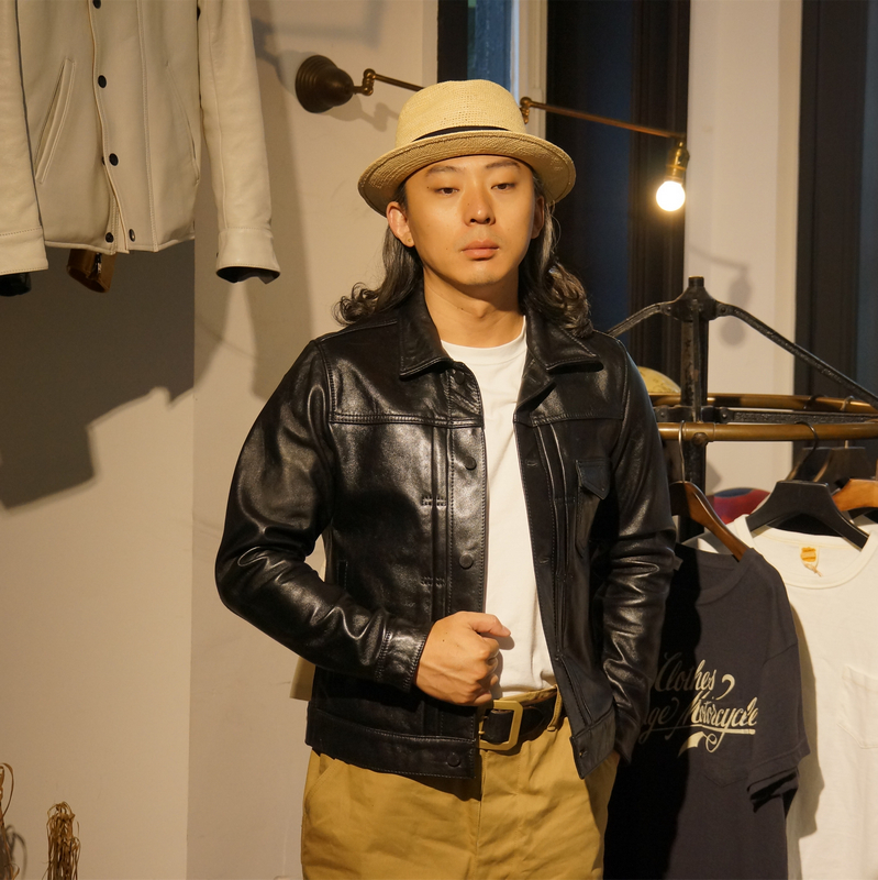 simons 真皮马皮皮衣101牛仔款y2透染亮黑光泽506乌钢月桂扣夹克