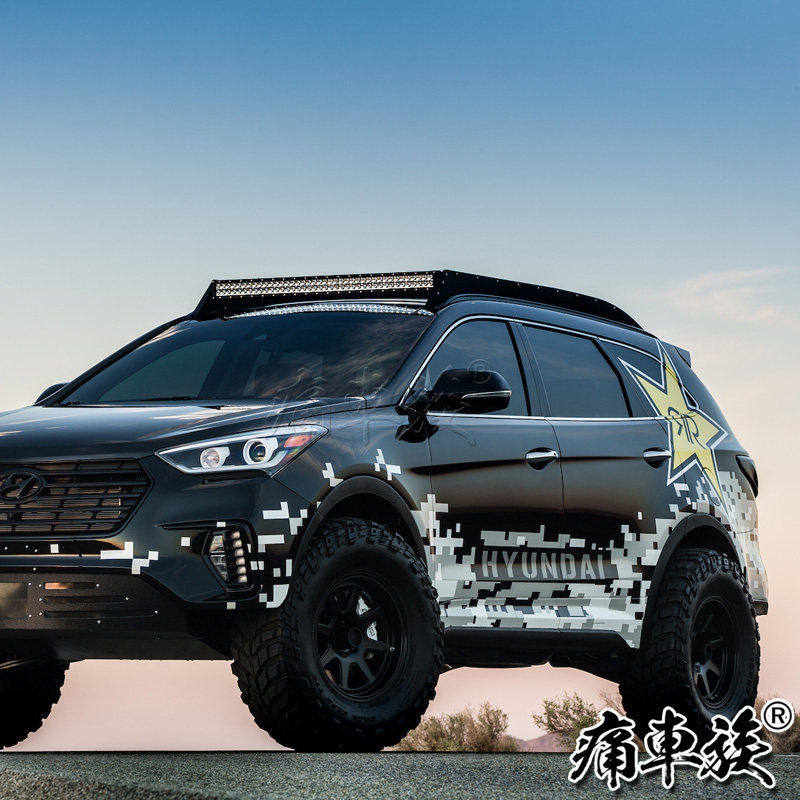 现代途胜车贴拉花suv越野车迷彩马赛克车身装饰汽车装饰贴