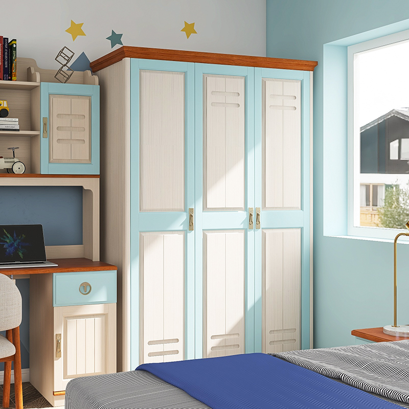 实木衣柜儿童家用卧室柜子储物柜现代收纳男孩衣柜