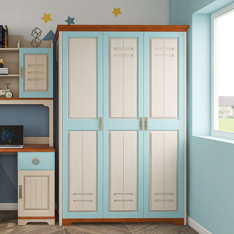 衣柜现代简约儿童实木男孩家用卧室柜子储物柜收纳衣柜