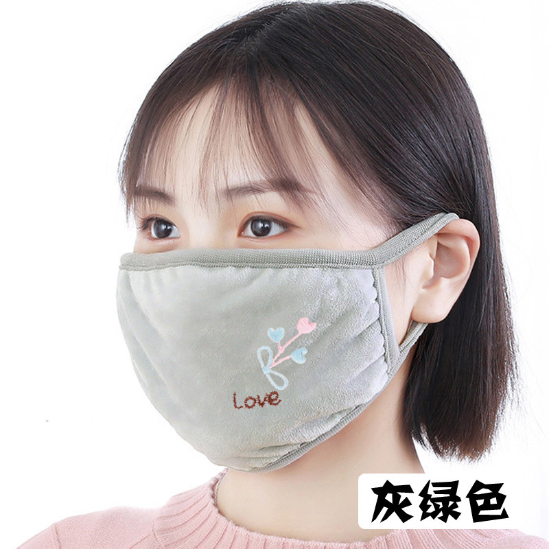 口罩清洗绒布透气防尘女士春秋秋冬季厚款防寒口罩