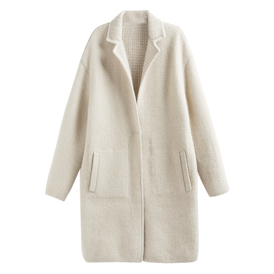 小虫必败荃网毒售新西兰帚尾袋貂绒双面穿时髦茧形一手长针织大衣