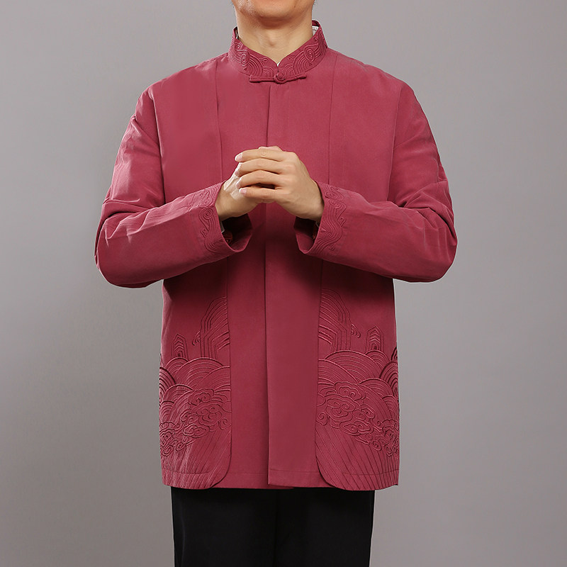 百福新款民族服饰上衣中装装男宴会高档唐装