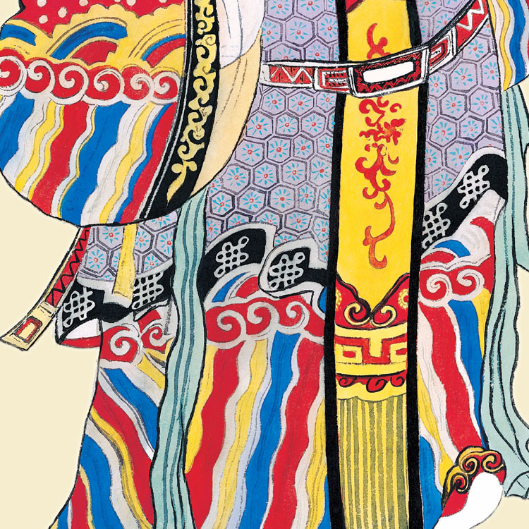 禄神画像挂画魁星文昌星神像画丝绸卷轴道场国画