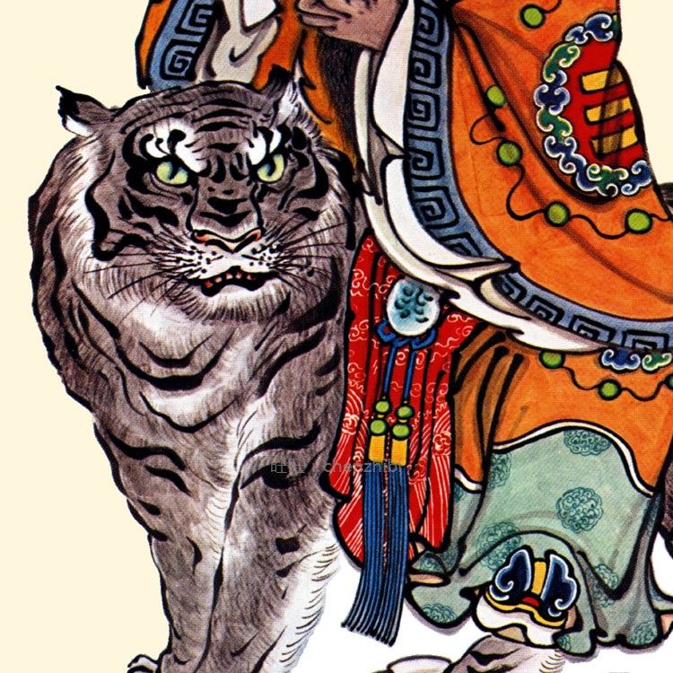 张天师绢布丝绸水陆道场画挂画卷轴像画神像张道陵国画