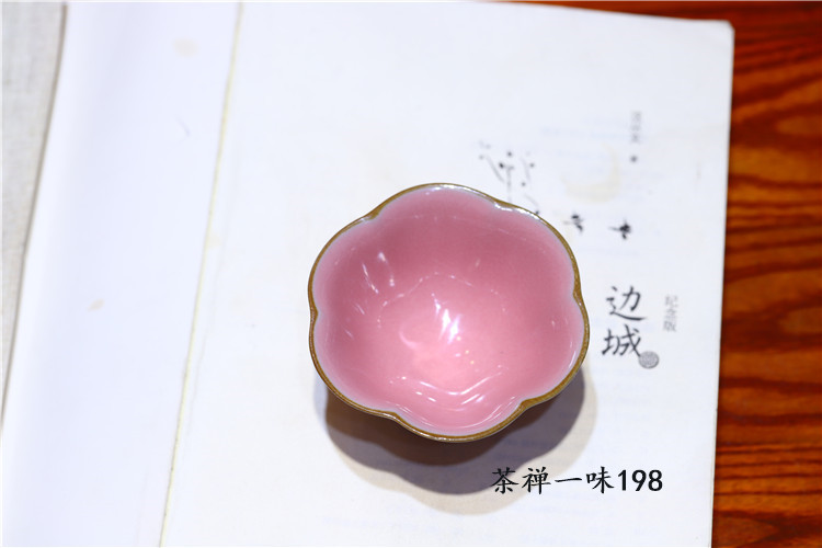 天启匠心张一作品粉釉开片汝瓷杯女神最爱茶碗主人杯梅花杯送礼 - 图0
