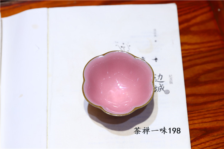 天启匠心张一作品粉釉开片汝瓷杯女神最爱茶碗主人杯梅花杯送礼 - 图1