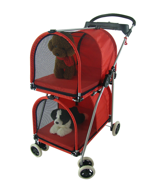 双层推车宠物车遛猫车狗狗轻便多层户外折叠宠物推车