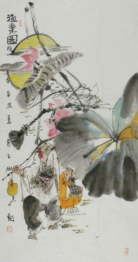 gg100手绘字画李子涵三尺四尺斗方国画琴棋书画酒茶雅士人物画a