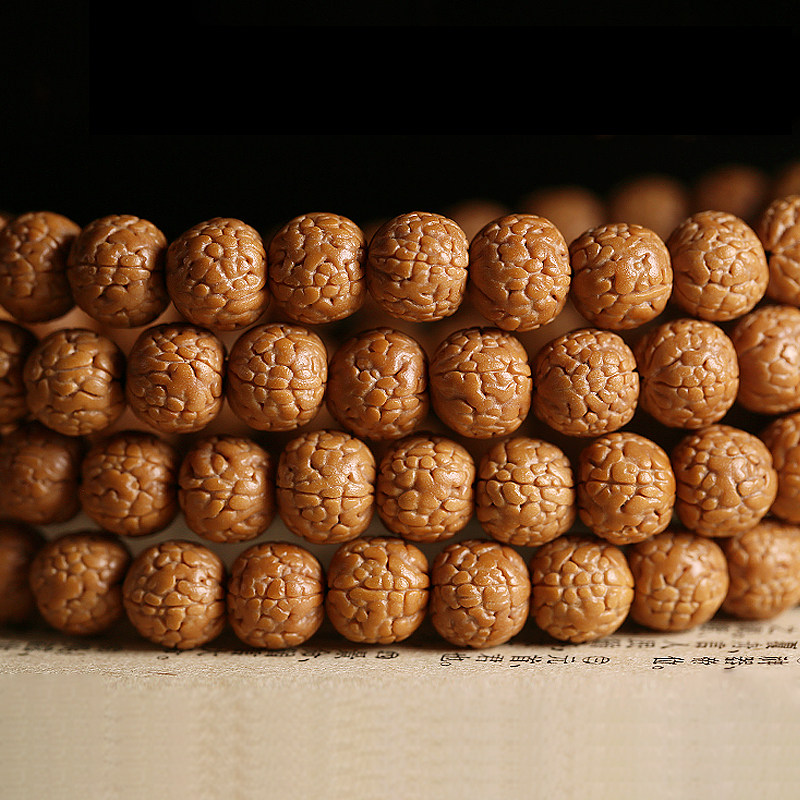 小金刚菩提子手串108颗树王原籽念珠龙纹尼泊尔藏式佛珠手链男女 - 盘