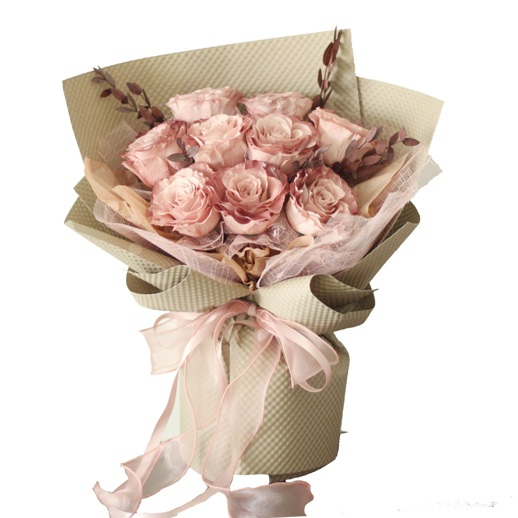 碎冰冰蓝永生玫瑰花保鲜鲜花生日礼物女友闺蜜永生花