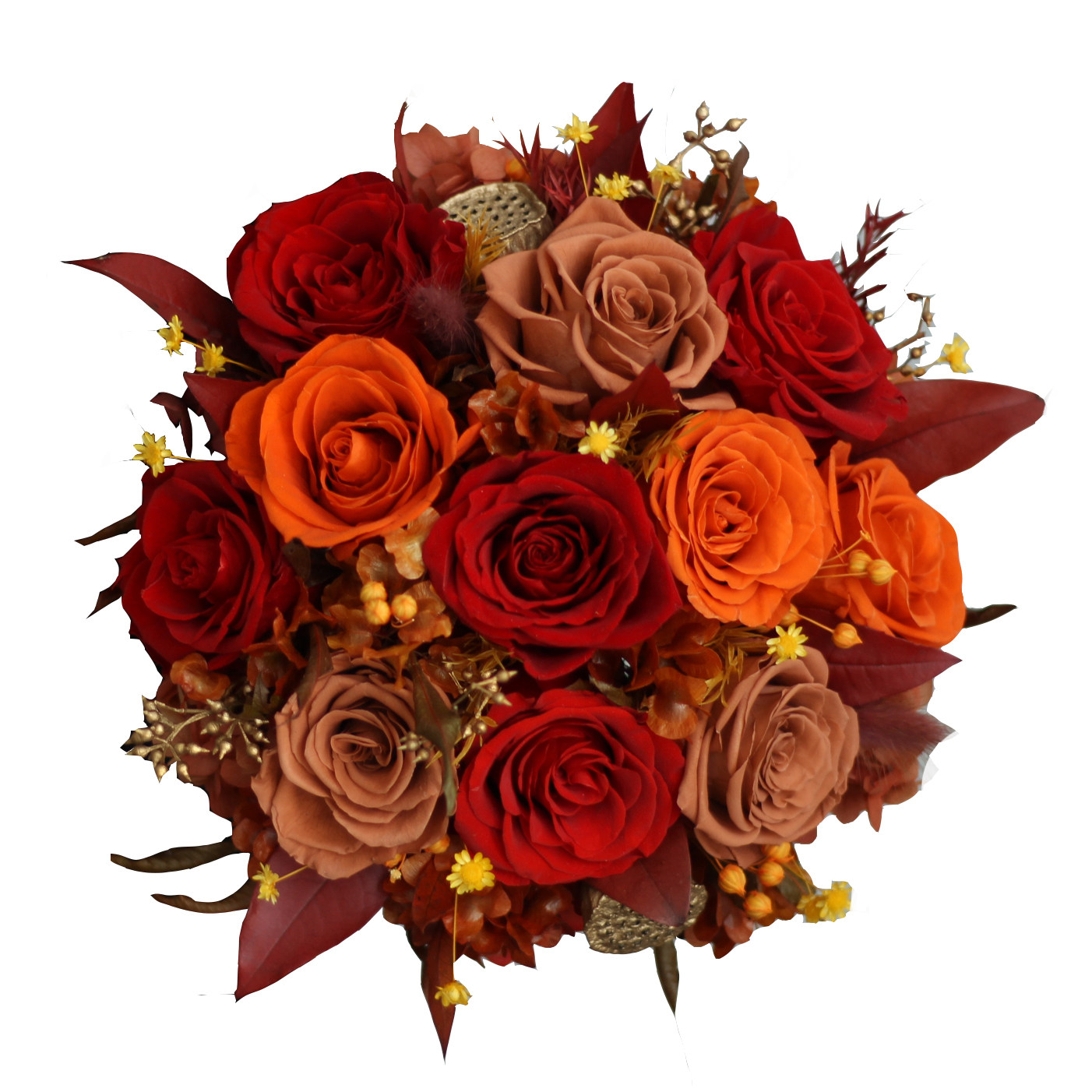 莫兰兰迪粉色暗调深红橘调复古玫瑰永生花中式新娘手捧花