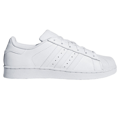 adidas三叶草 女 大童 经典纯白贝壳头运动休闲板鞋 小白鞋b23641