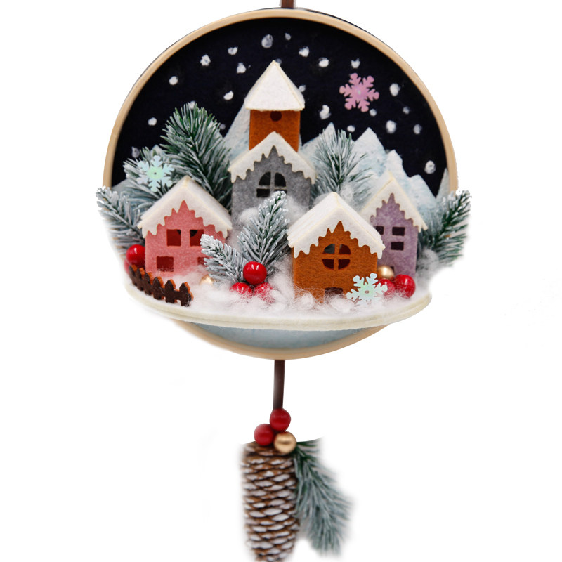 圣诞节装饰礼物手工diy制作立体捕梦网创意风铃挂件不织布材料包