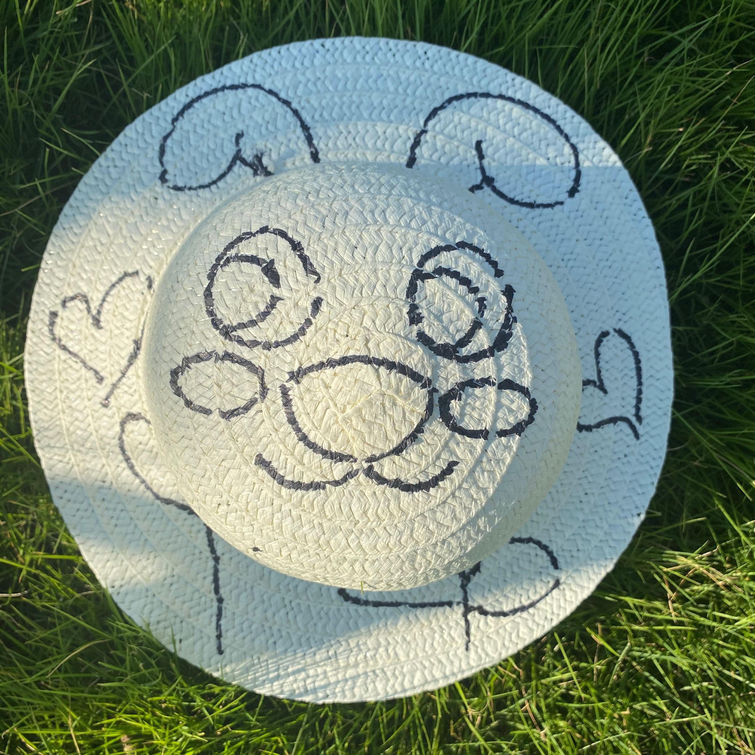 儿童diy绘画草帽手绘涂鸦彩绘卡通帽子幼儿园帽子