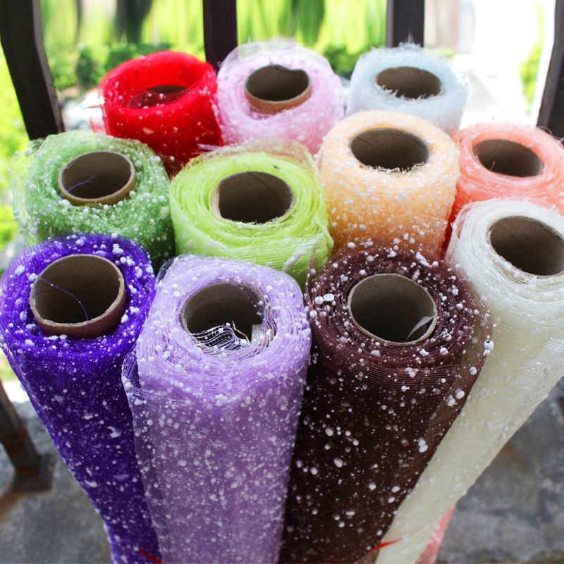 diy大雁花纸包花纸礼物网纱手工雪点材料花束花艺纱网