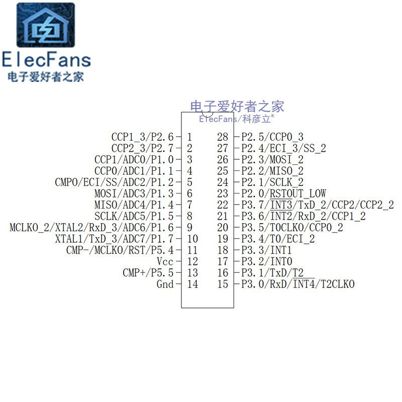 全新原装进口贴片stc15w408as35isop28stc单片机芯片ic28脚微处理器