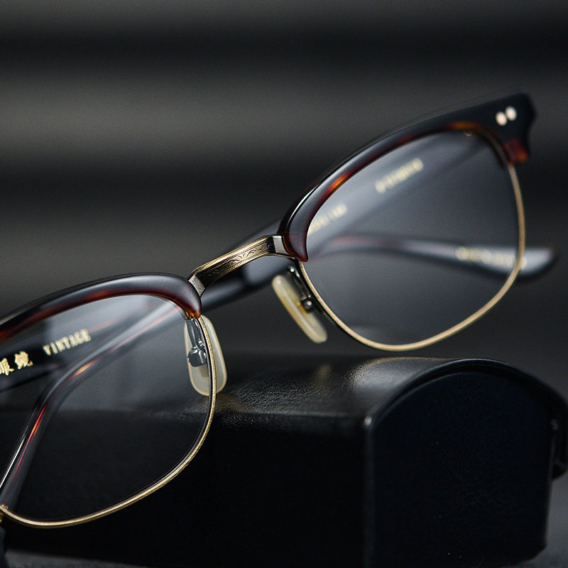 镜架kaneko金子眼镜kv27日本本手造钛金属板材眼镜架