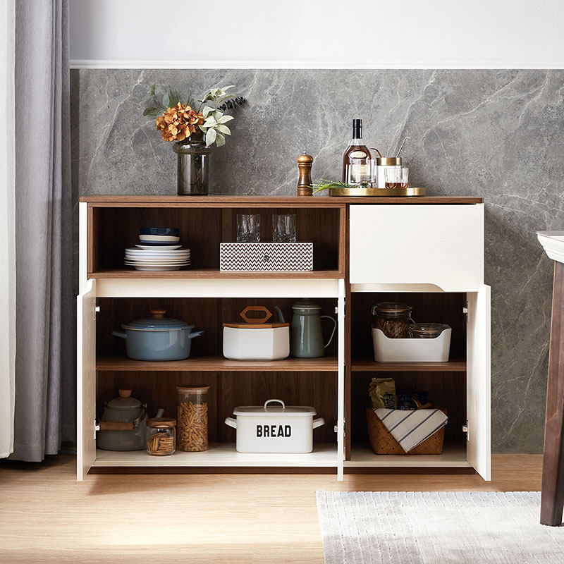 林氏木业碗柜家用厨房餐边柜现代小户户型客厅柜子餐边柜