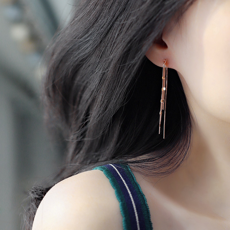 纯银流苏耳线女长款韩国高级耳环2020新款潮超耳线