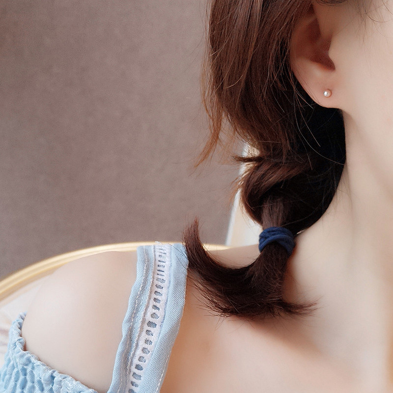 纯银豆豆小耳钉女2022新款潮小众银珠耳环耳棒养耳洞迷你耳饰饰品