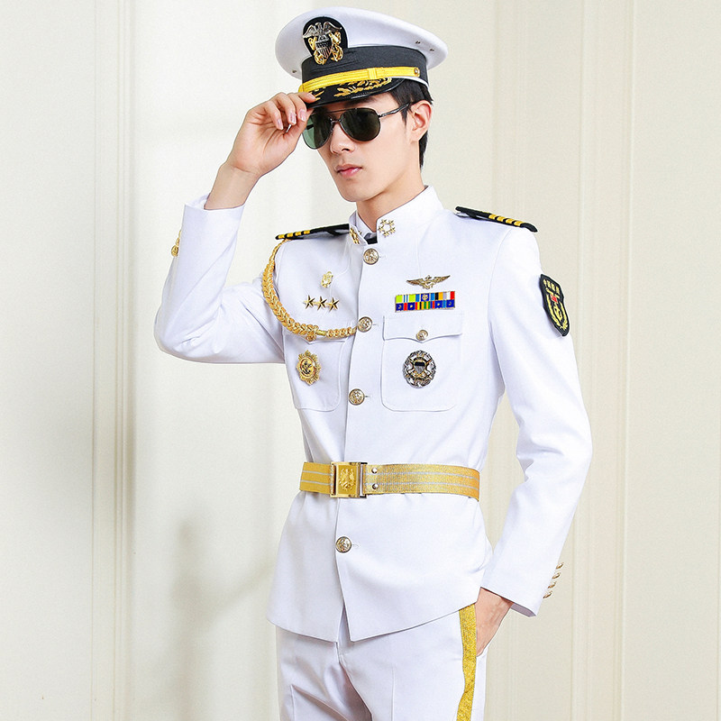 船长制服海员服装水手轮机长游轮白色西装春秋工装制服