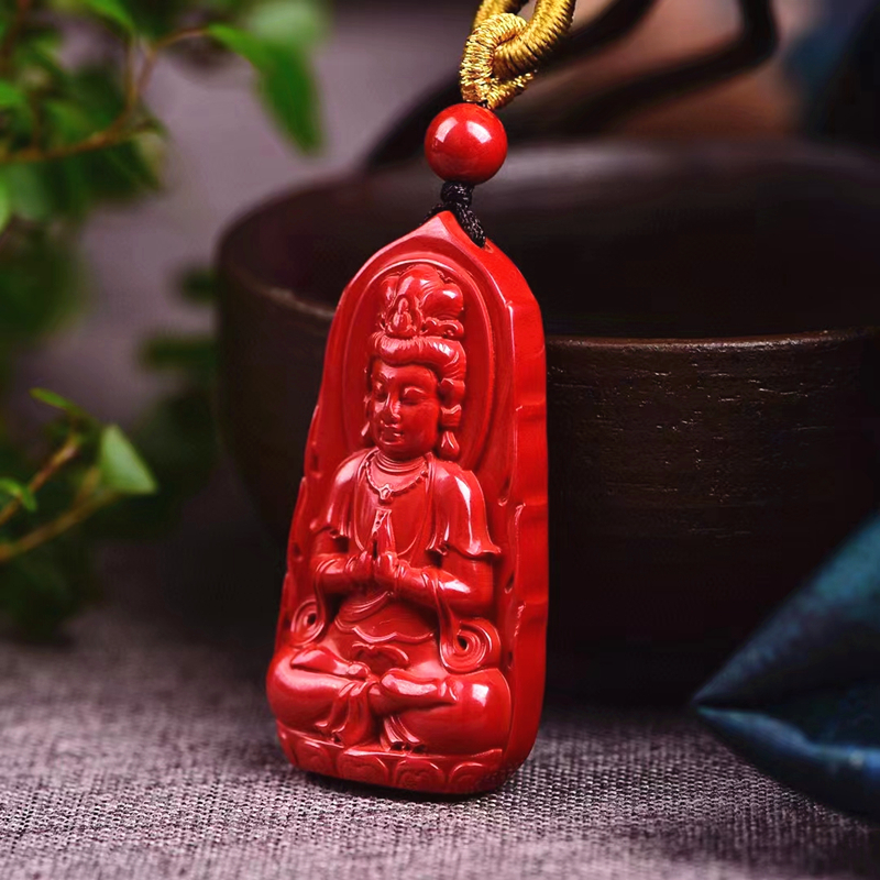 朱砂帝王观音菩萨吊坠项坠项链平安吉祥情侣项坠