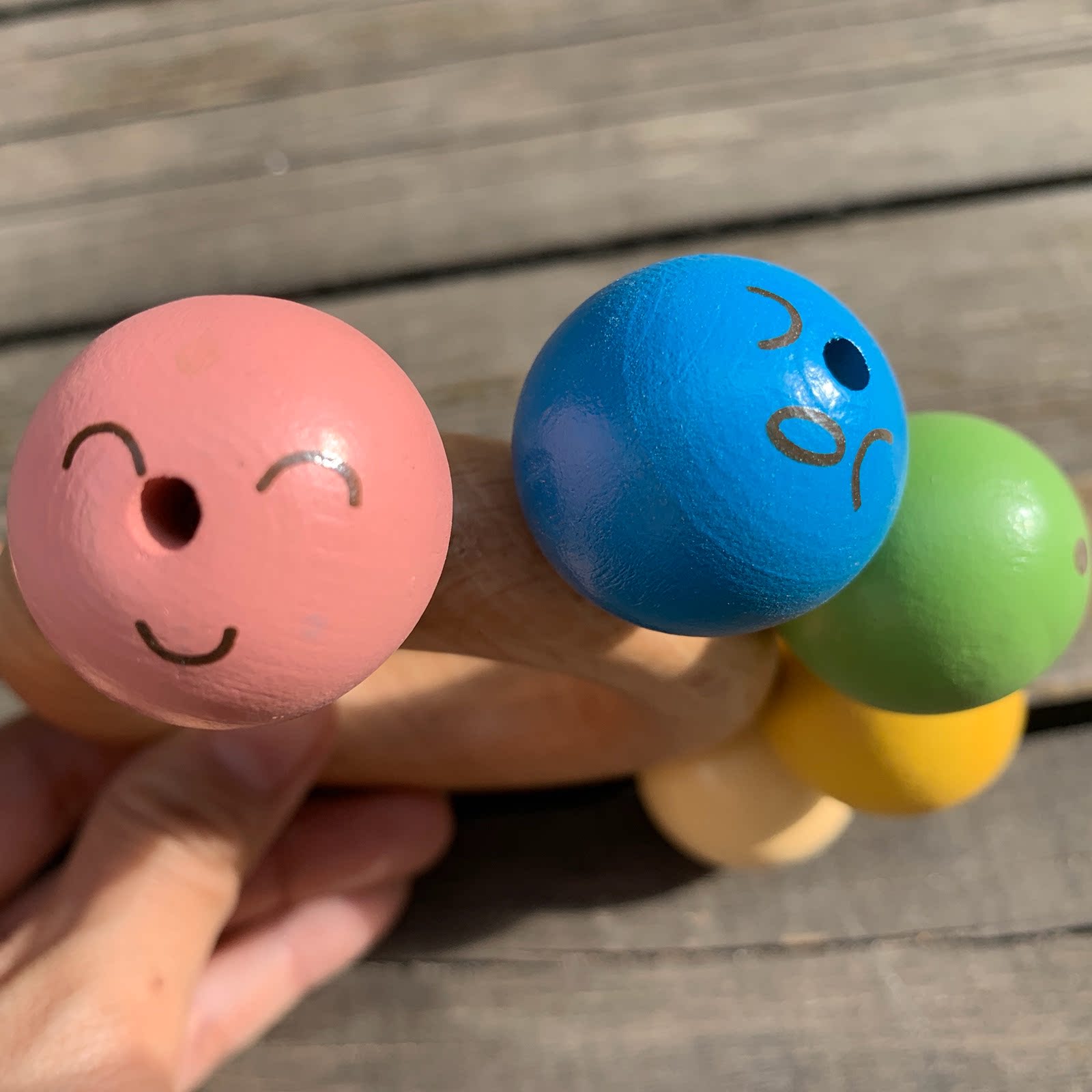 童趣萌萌家人气限量日本高端榉木婴儿拨浪鼓表情摇铃