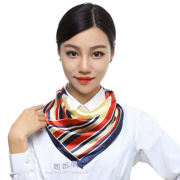 丝巾服务员方巾小方职业装商务工作酒店酒店服瑕疵围巾